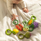 Oli & Carol - Natural Rubber Teether & Rattle - Corn