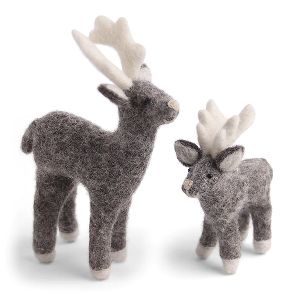 Gry & Sif - Handcrafted Felt Ornaments - Reindeer Mother & Baby