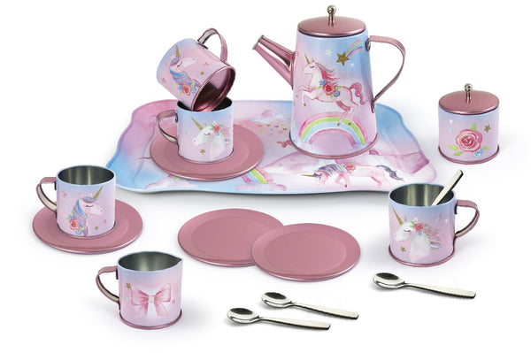 Tin Tea Set - Rainbow Unicorn