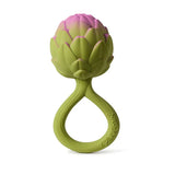 Oli & Carol - Natural Rubber Teether & Rattle - Artichoke
