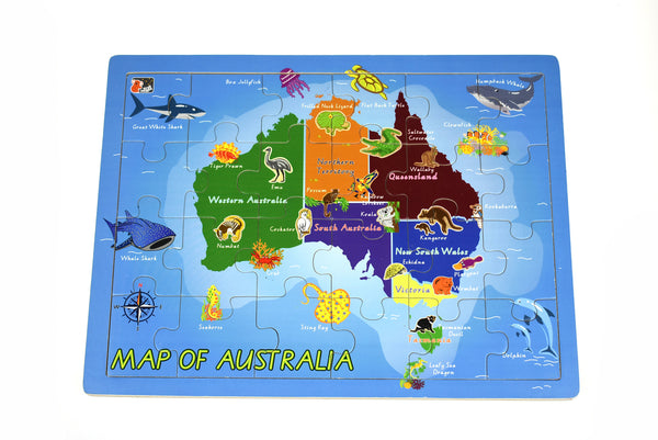2 in 1 Australian Map Wooden Jigsaw Puzzle