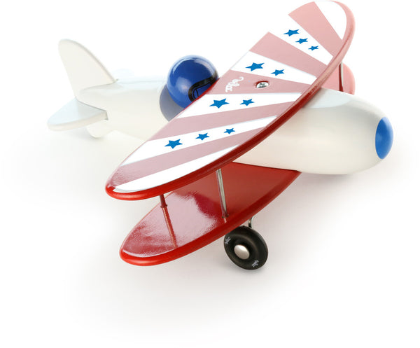 Vilac - White Biplane Wooden Toy