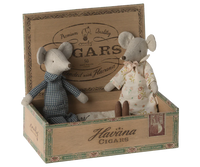 Maileg - Grandma & Grandpa Mice in Matchbox