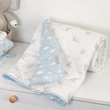 Living Textiles - Reversible Quilted 100% Organic Cotton Comforter - Elephant Playtime