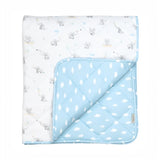 Living Textiles - Reversible Quilted 100% Organic Cotton Comforter - Elephant Playtime