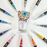 Permanent Paint Pens Brush Tip - Set of 12 Classic Colours