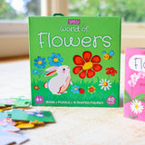 Sassi 3D Puzzle and Book Set - Learn Shapes Flowers, 40 pcs