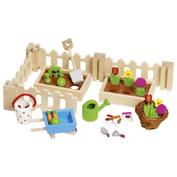 Wooden Dollhouse Furniture - Garden Accessories - 32 pcs