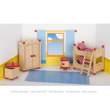 Wooden Dollhouse Furniture - Children's Room - 12 pcs