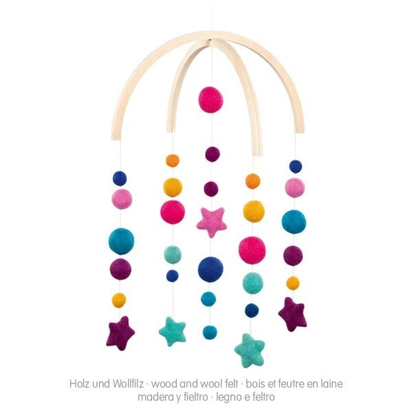 Goki - Handcrafted Felt Mobile - Rainbow Star Dance