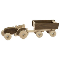 Goki Nature - Wooden Tractor With Trailer