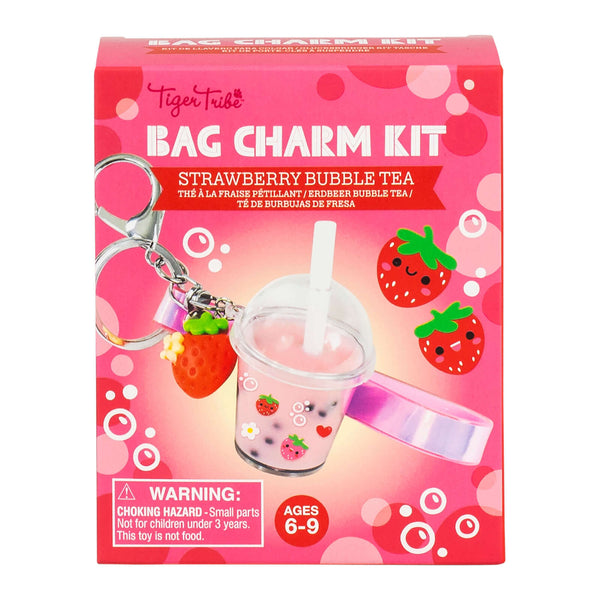 Tiger Tribe - Bag Charm Kit - Strawberry Bubble Tea