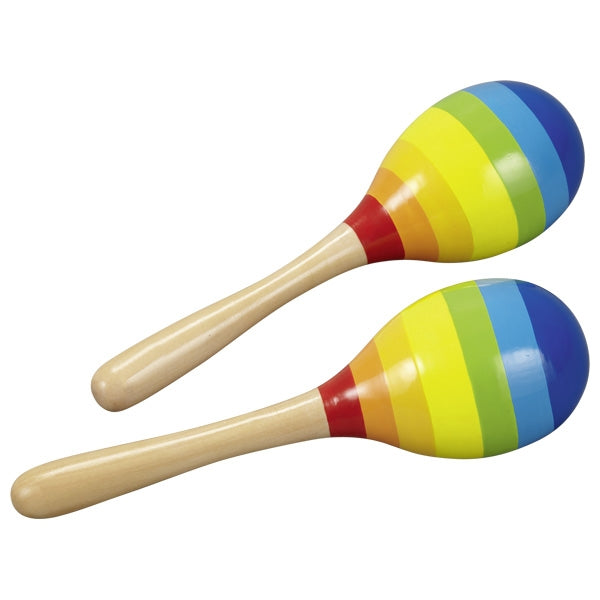 Goki - Pair of Wooden Rainbow Maracas