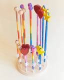 Sarah's Silks - Pink & Purple Silk & Wood Streamer - Wand for Pretend Play