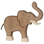 Holztiger - Wooden Elephant, trunk raised