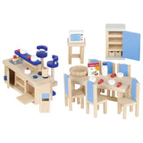 Wooden Dollhouse Furniture - Kitchen - 11 pcs