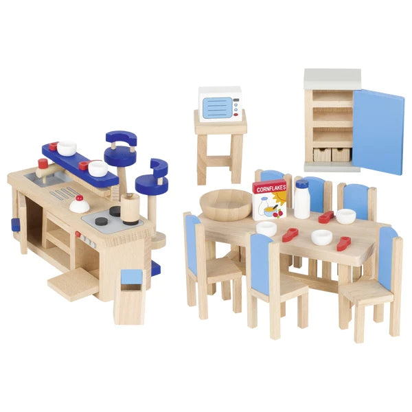 Wooden Dollhouse Furniture - Kitchen - 11 pcs