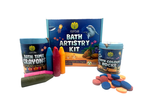 Bath Time Artistry Kit - Crayons and Colour Rocks - Nourish by Nature