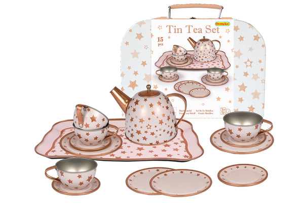 Tin Tea Set - Gold Stars