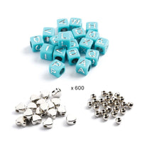 Djeco - 1000 Alphabet Beads - Blues & Silvers