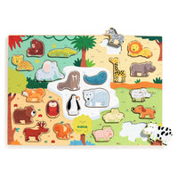 Djeco - 22 Piece Wooden Animal Puzzle