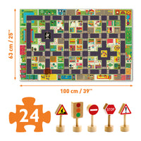 Djeco - Giant 24pc City Roads Floor Puzzle