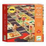 Djeco - Giant 24pc City Roads Floor Puzzle