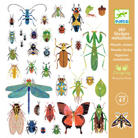 Djeco - 160 Metallic Stickers - Microcosms (Insects)