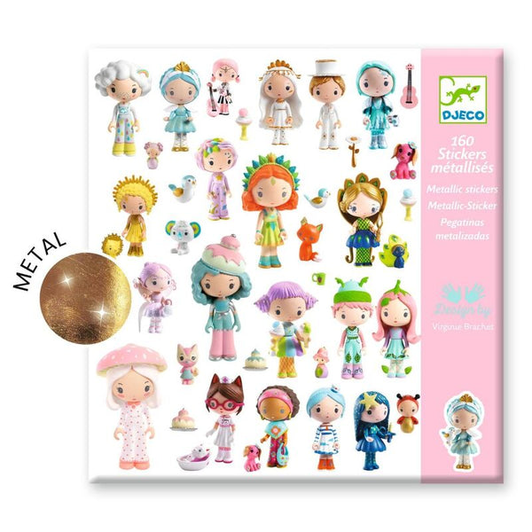 Djeco - 160 Metallic Stickers - Tinyly Dolls