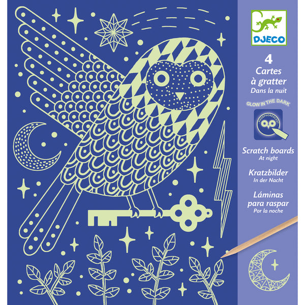 Djeco - Glow in the Dark Scratch Cards - At Night