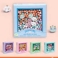 Djeco - Wooden Beads Jewellery Kit - Cats & Rainbows