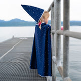 Great Pretenders -Blue and Silver Sparkle Wizard Cape (4-6)