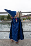 Great Pretenders -Blue and Silver Sparkle Wizard Cape (4-6)