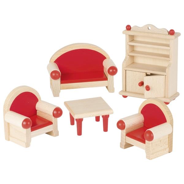 Wooden Dollhouse Furniture - Lounge Room - 5 Pieces