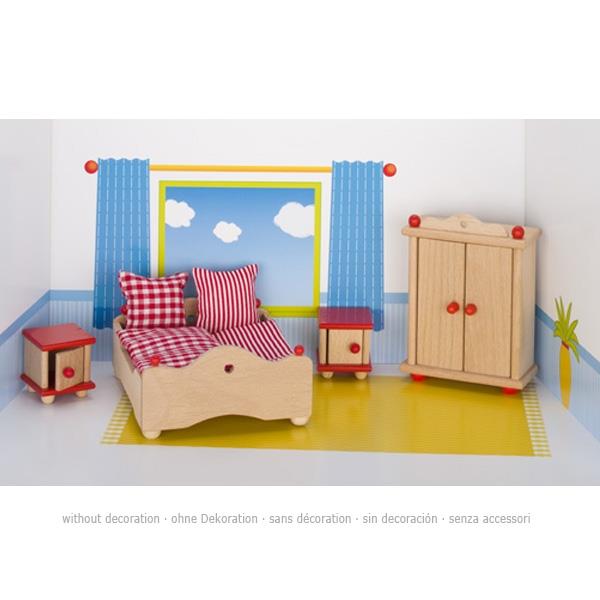 Wooden Dollhouse Furniture - Bedroom