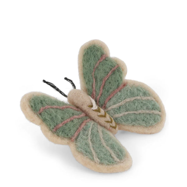 Gry & Sif - Handcrafted Felt Animals - Green Butterfly