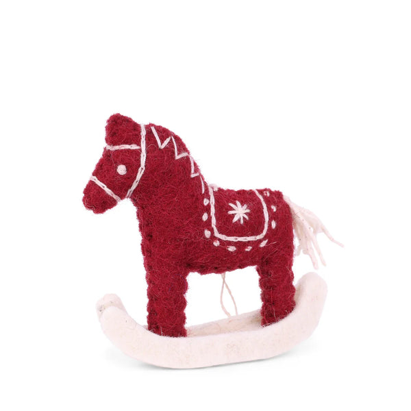 Gry & Sif - Handcrafted Felt Christmas Ornaments - Rocking Horse