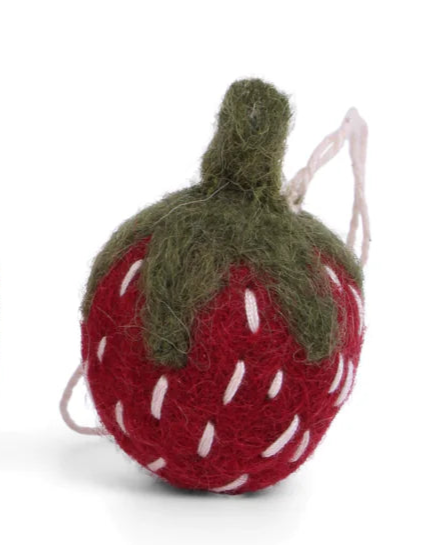 Gry & Sif - Handcrafted Felt Ornaments - Strawberry