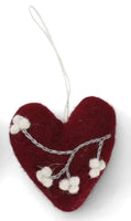 Gry & Sif - Handcrafted Felt Christmas Ornaments - Berry Heart