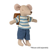 Maileg - Clothing and Bag - Big Brother Mouse - Brown