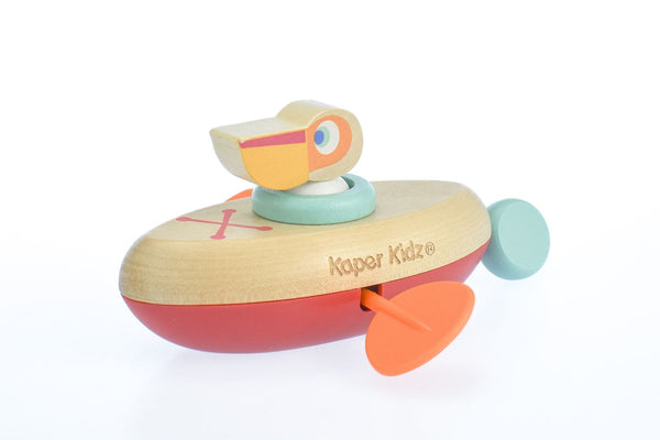 Wooden Paddle Boat Bath Toy - Pelican