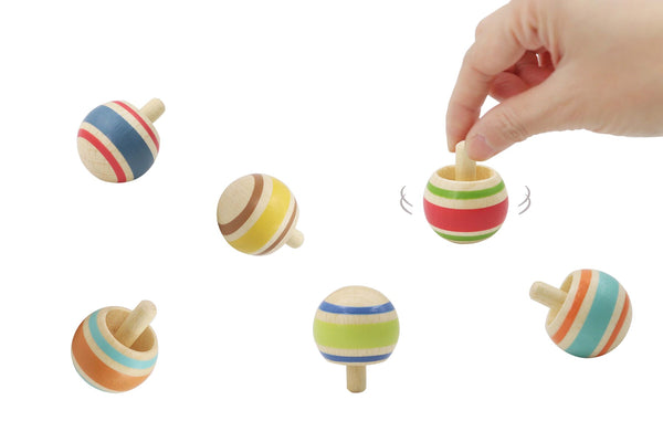Wooden 'Flip Over' Spinning Top - New Pattern