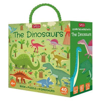Sassi 3D Puzzle and Book Set - Dinosaurs, 40 pcs