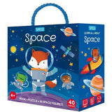 Sassi 3D Puzzle and Book Set - Space, 40 pcs