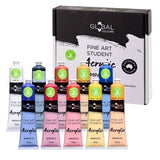 Global Colours - Acrylic Paint Set | Mixed 10 Colour Global Colours – 75ml Kit