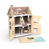 Speedy Monkey - Flower Cottage Dolls House with Starter Furniture Set