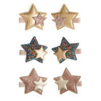 Mimi & Lula - Hair Clips - Sparkle Layered Star Mini Clips