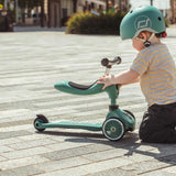 Scoot And Ride - Scoot and Ride Highway Kick 1 Convertible Ride On Scooter - Olive Green