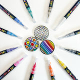 Permanent Paint Pens Brush Tip - Set of 12 Classic Colours