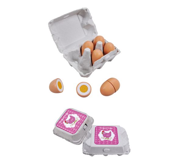 Wooden Cutting Eggs Carton 6pk